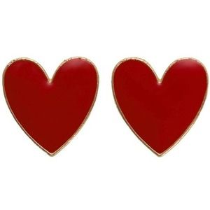 Red Fashion Alloy Heart Earrings